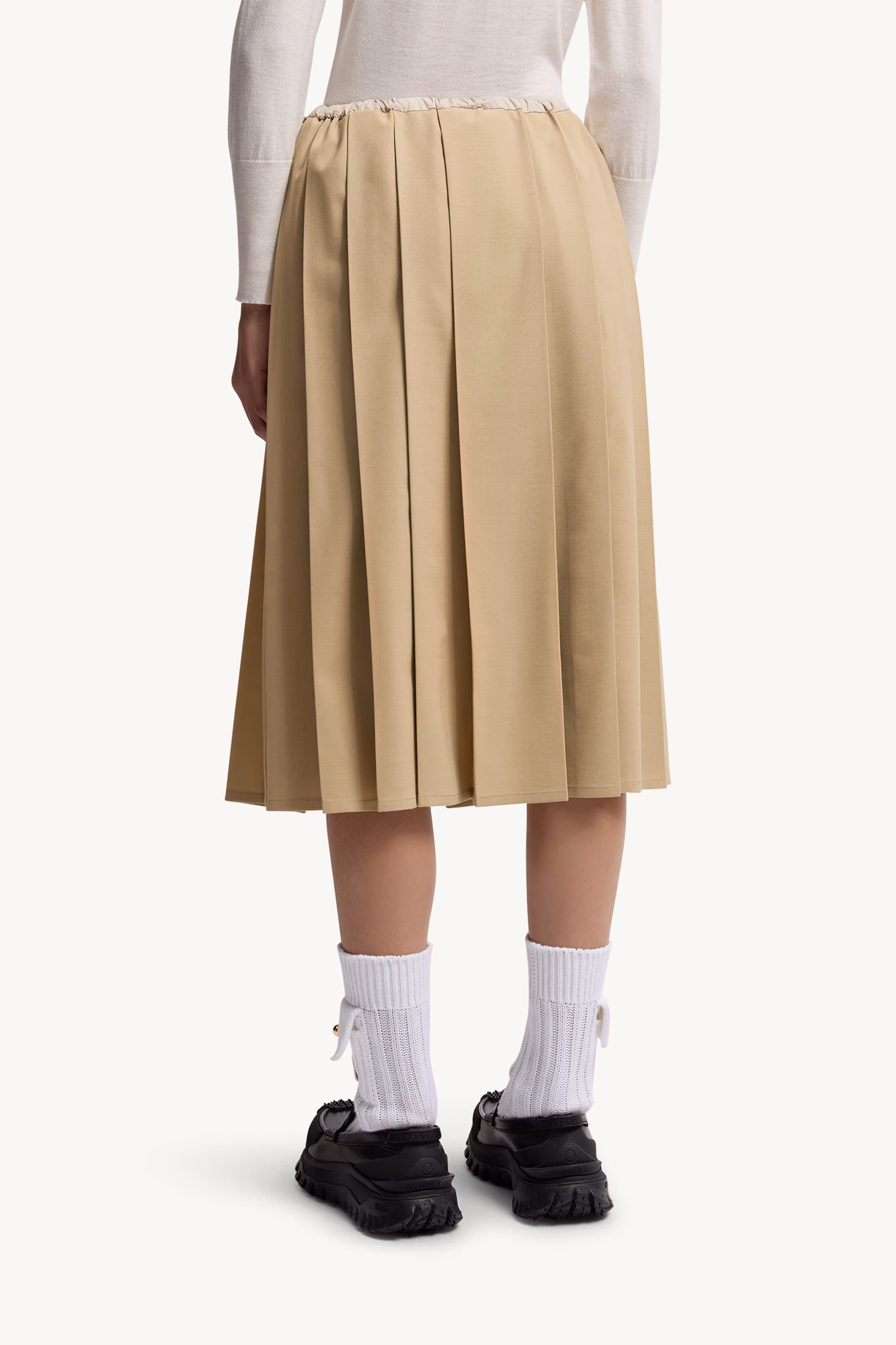 Pleated Midi Skirt Women Beige Moncler 5